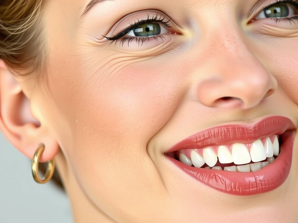 A woman with glowing skin, smiling, representing the benefits of collagen for skin health.