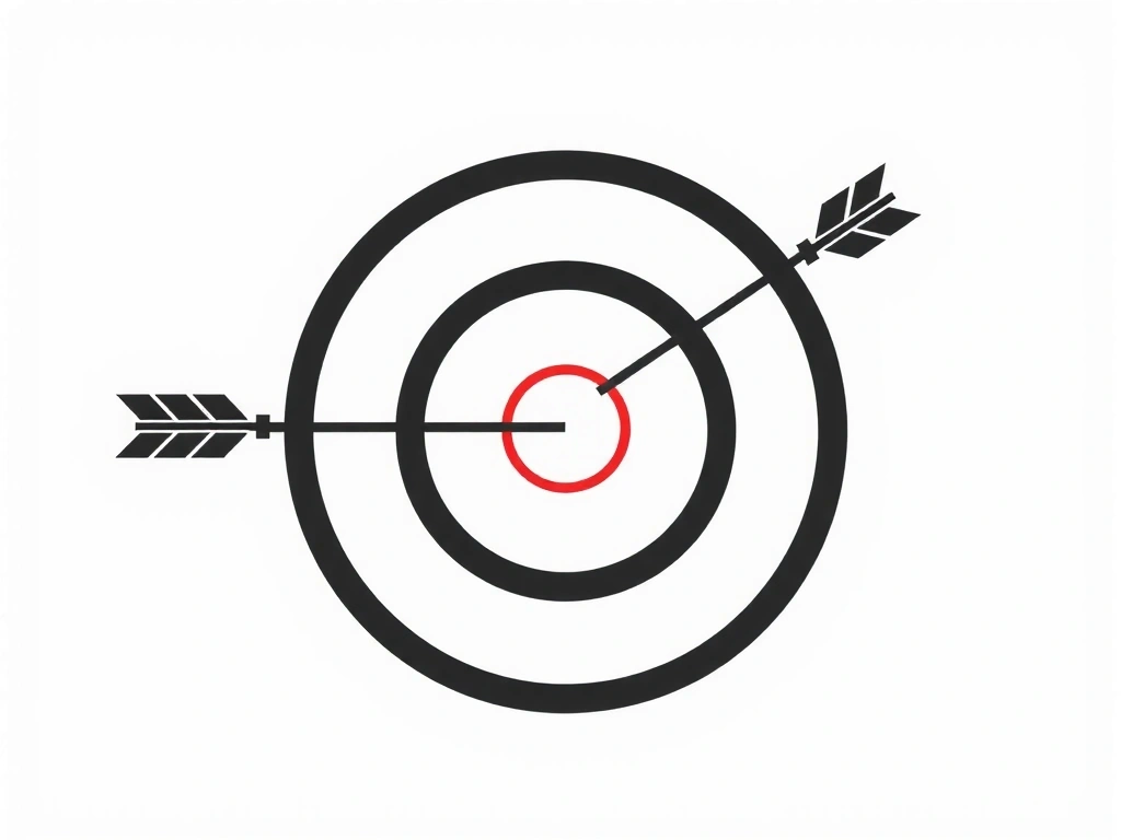 A target symbol with an arrow hitting the bullseye, representing advertising and targeting cookies.